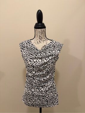 Ann Taylor Black and White Cowl Neck Sleeveless Camisole - size S